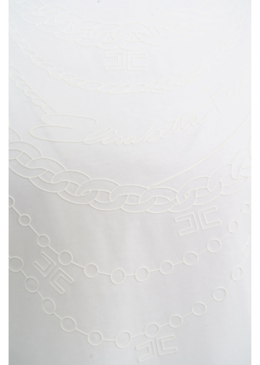 Tricou Elisabetta Franchi alb din bumbac - Img 4