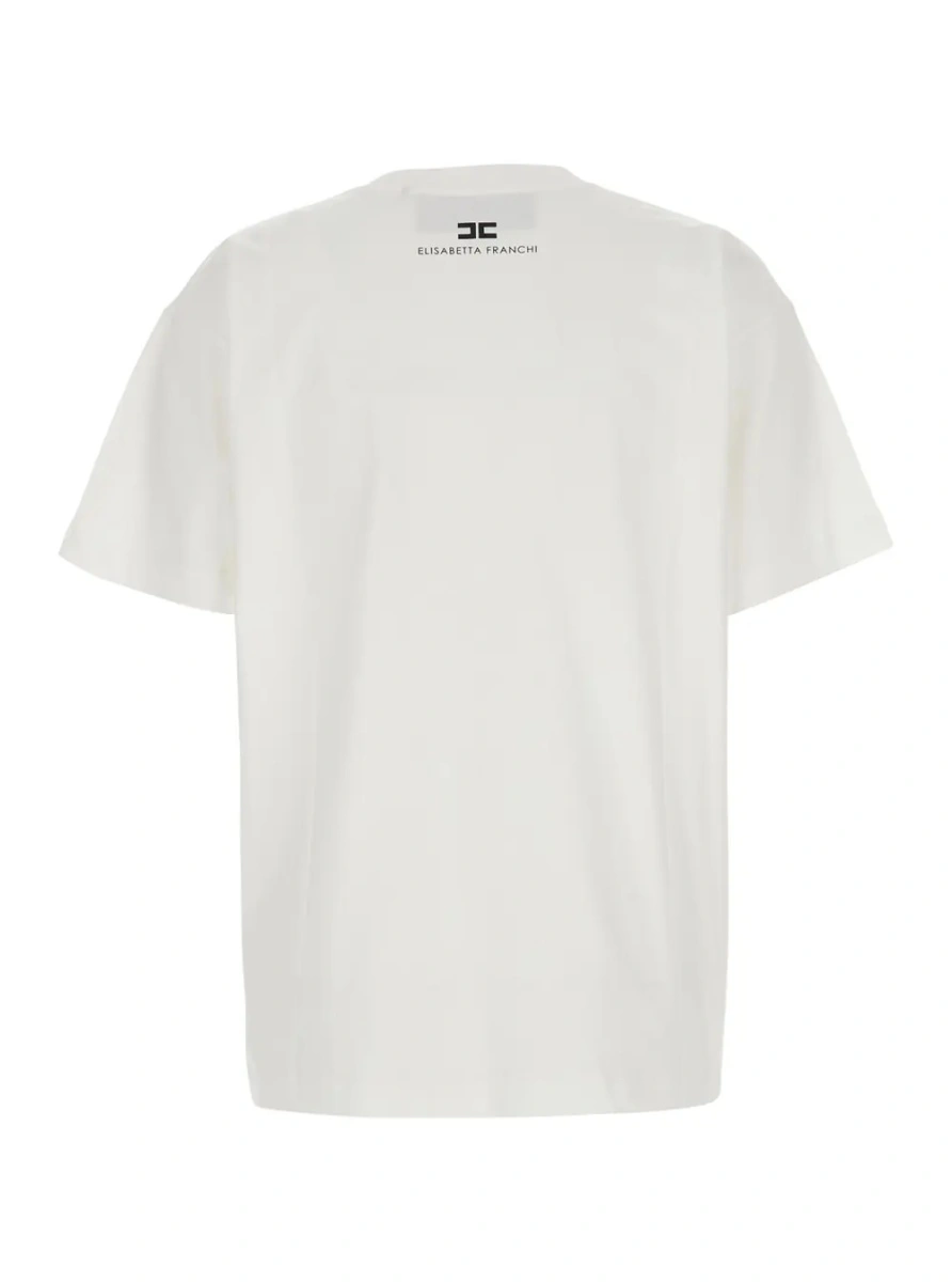 Tricou Elisabetta Franchi alb din bumbac - Img 2