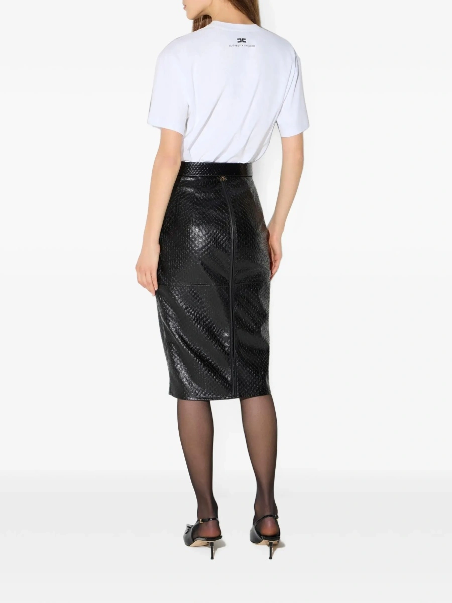 Tricou Elisabetta Franchi alb din bumbac - Img 5
