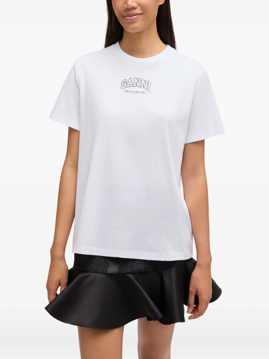 Tricou Ganni alb - Img 3