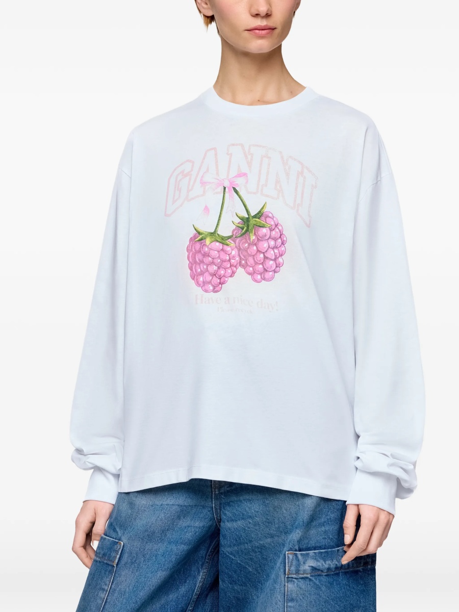 Tricou Ganni alb - Img 3