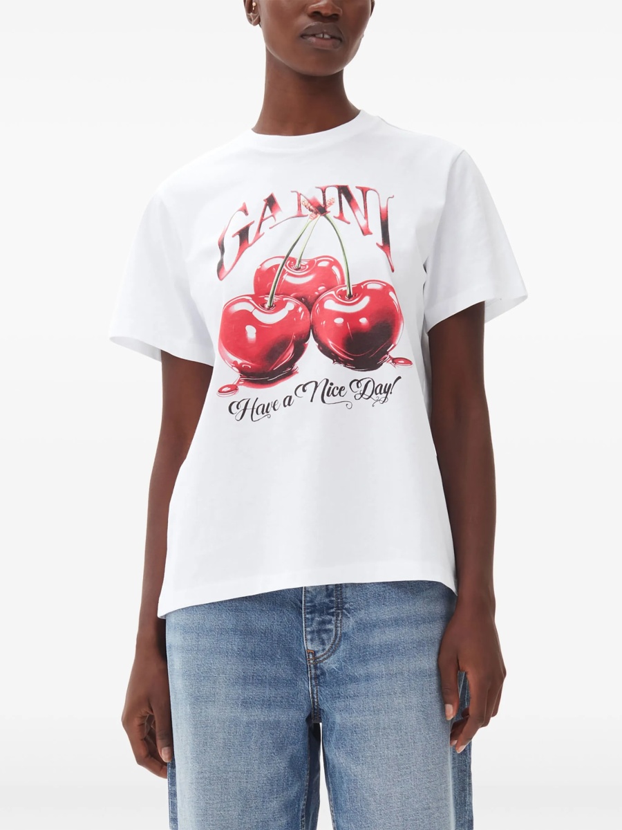 Tricou Ganni alb - Img 5