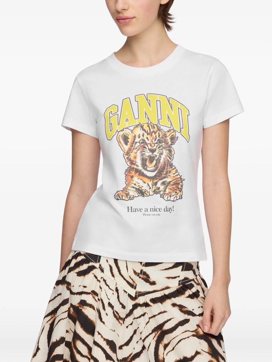 Tricou Ganni alb - Img 3