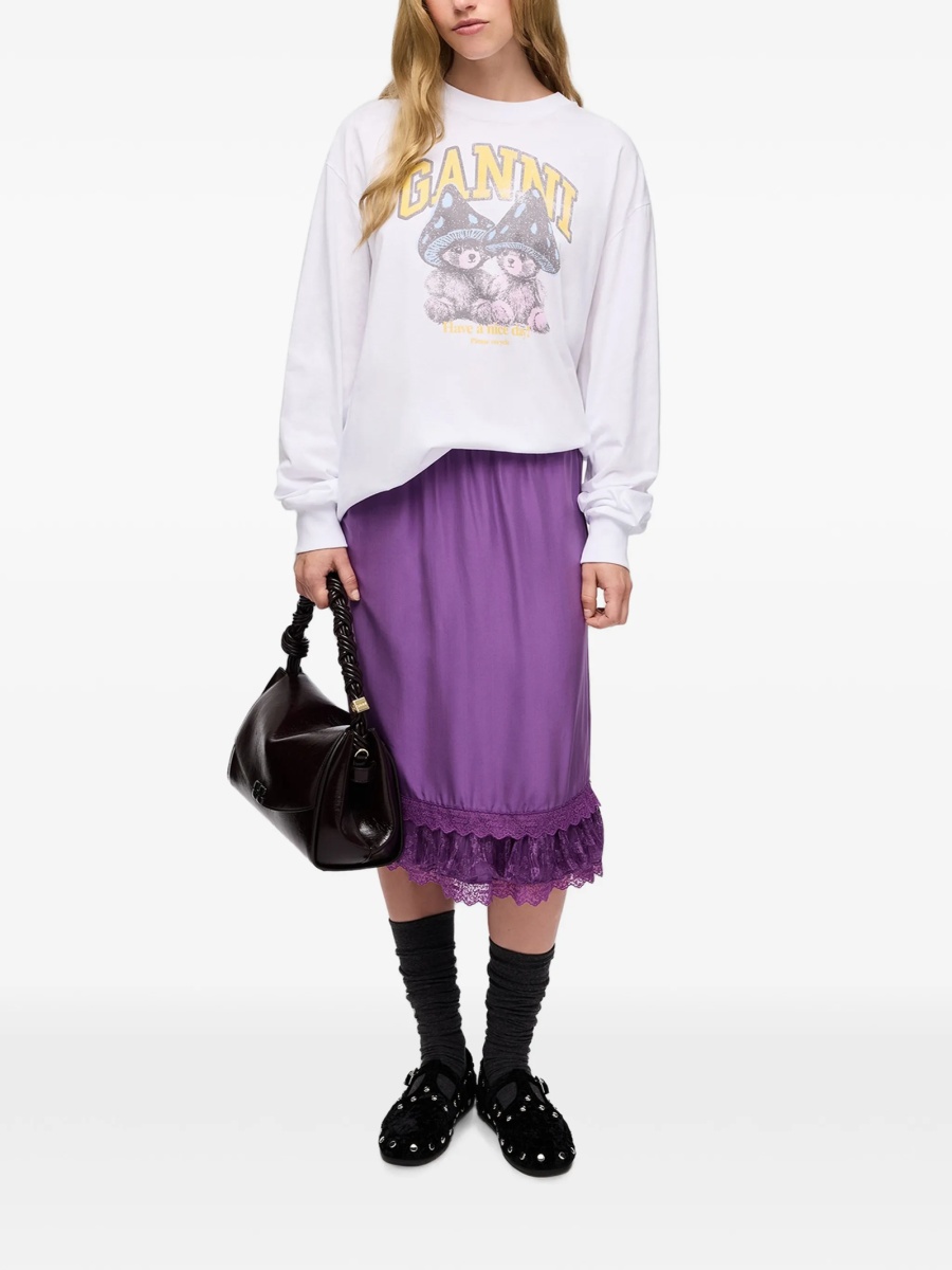 Tricou Ganni alb - Img 2
