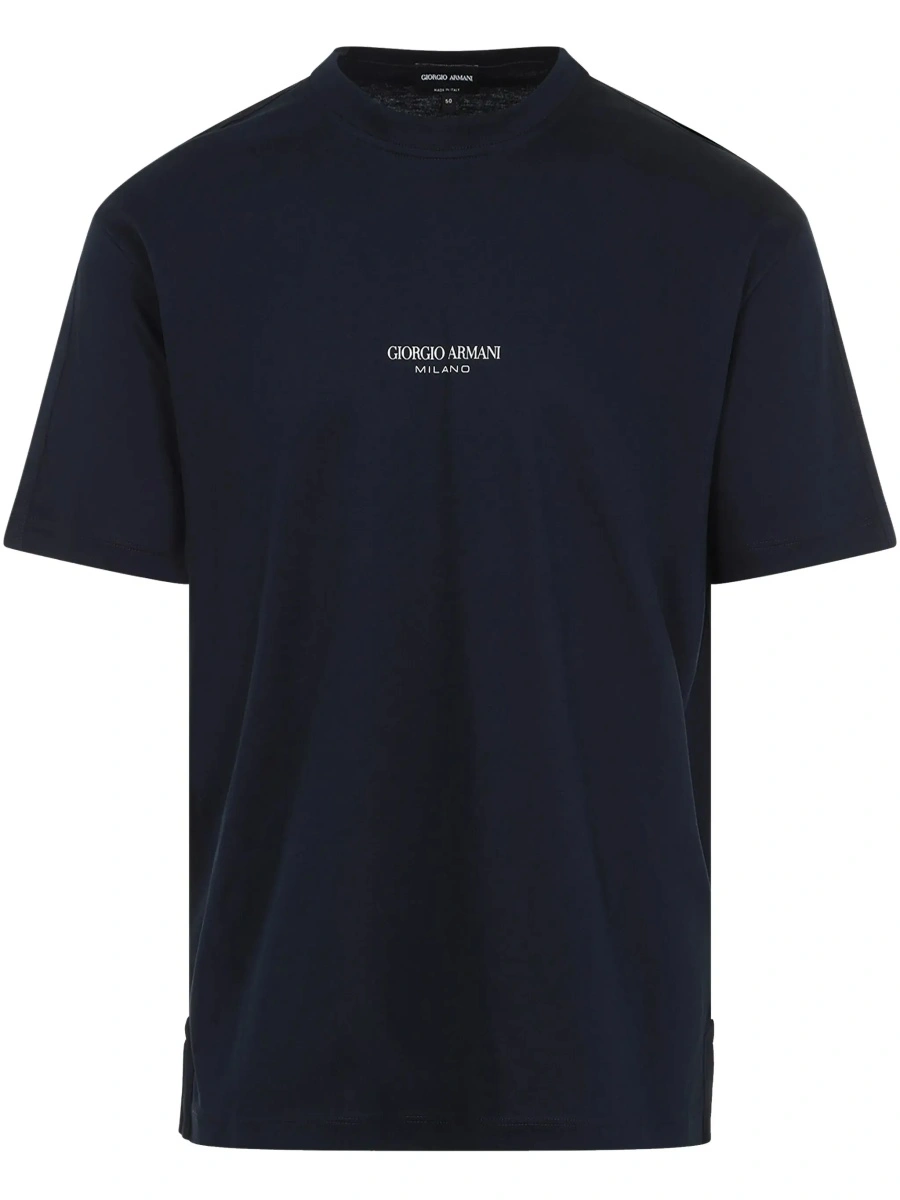 Tricou Giorgio Armani albastru din bumbac - Img 5