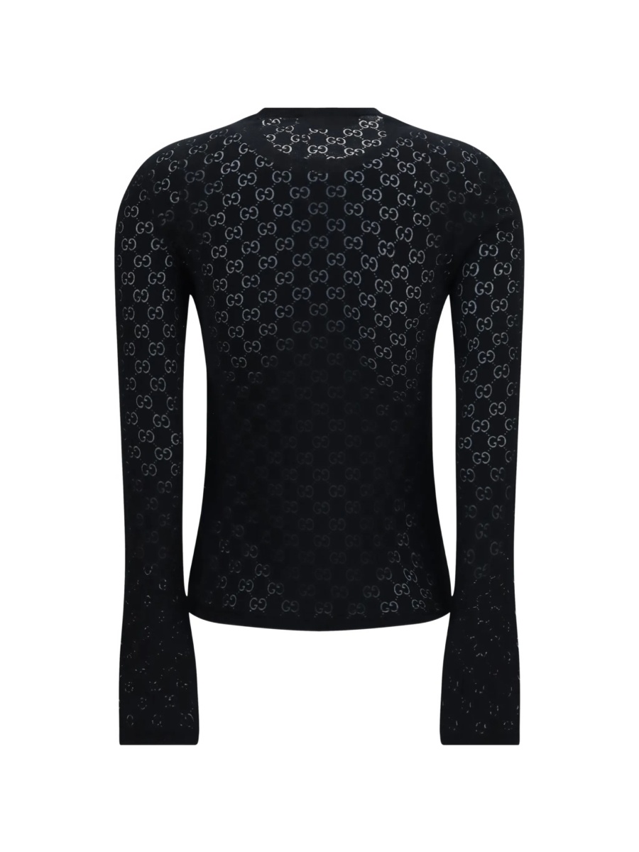 Tricou Gucci negru din polyester si bumbac - Img 2