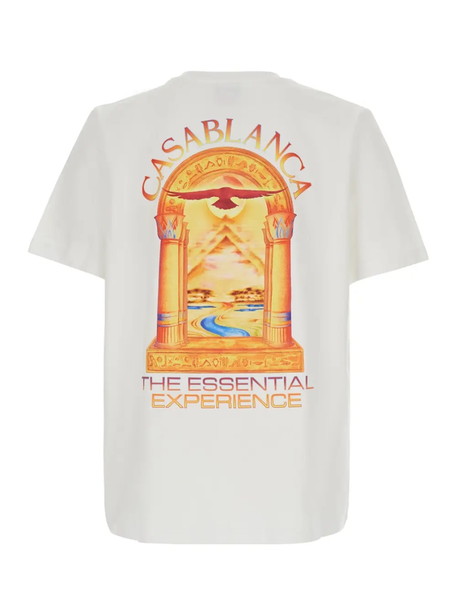 Tricou HERMONS MIRAGE ARCH PRINTED CLASSIC T-SHIRT with short sleeves and round neckline in White Cotton Men - Img 2