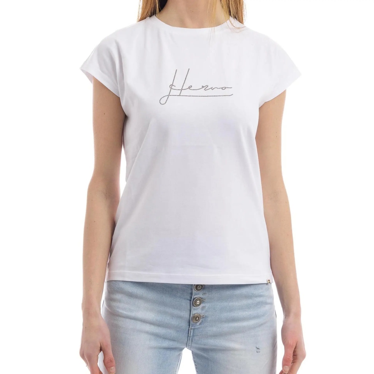 Tricou Herno Crystal-Embellished Logo T-shirt - Img 2