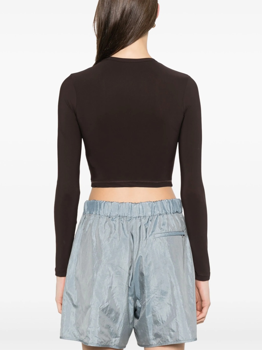 Tricou Jil Sander maro din elastan si poliamida - Img 4