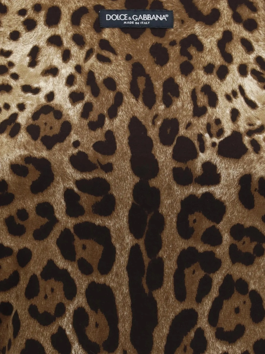 Tricou Leopard-print cropped T-shirt - Img 5