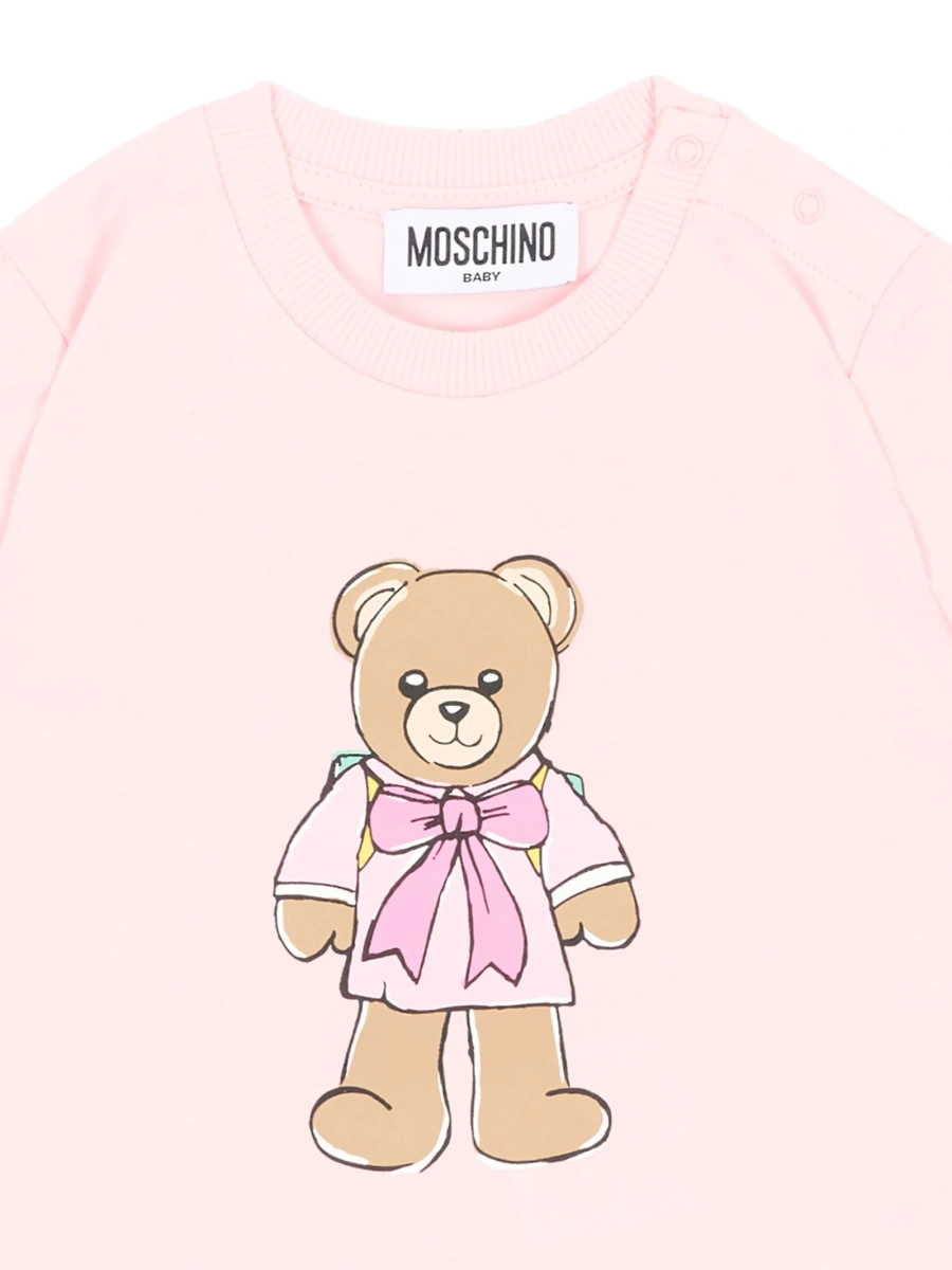 Tricou Moschino roz din bumbac - Img 3
