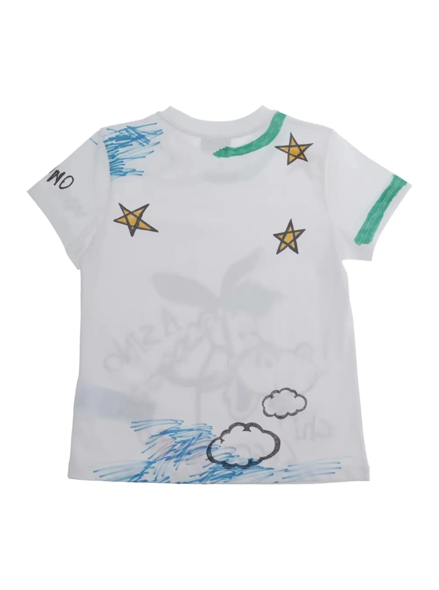 Tricou MoschinoS alb din bumbac - Img 2