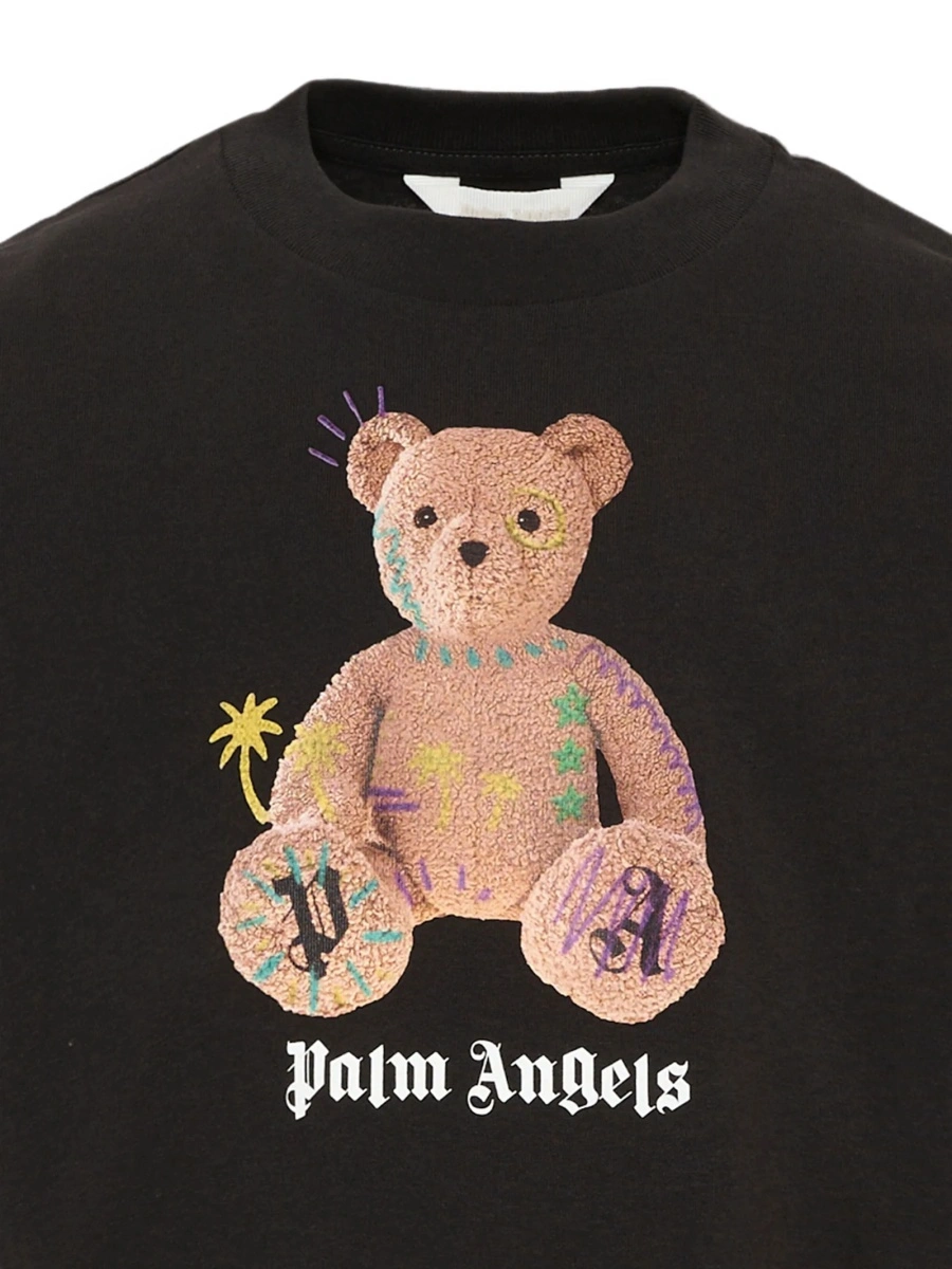 Tricou Palm Angels negru din bumbac - Img 3