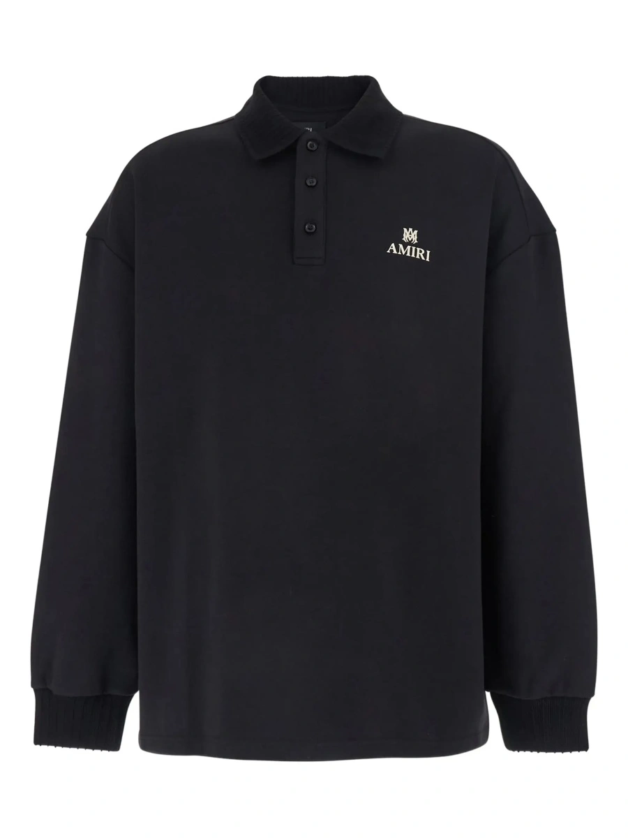Tricou polo AMIRI negru din bumbac - Img 6