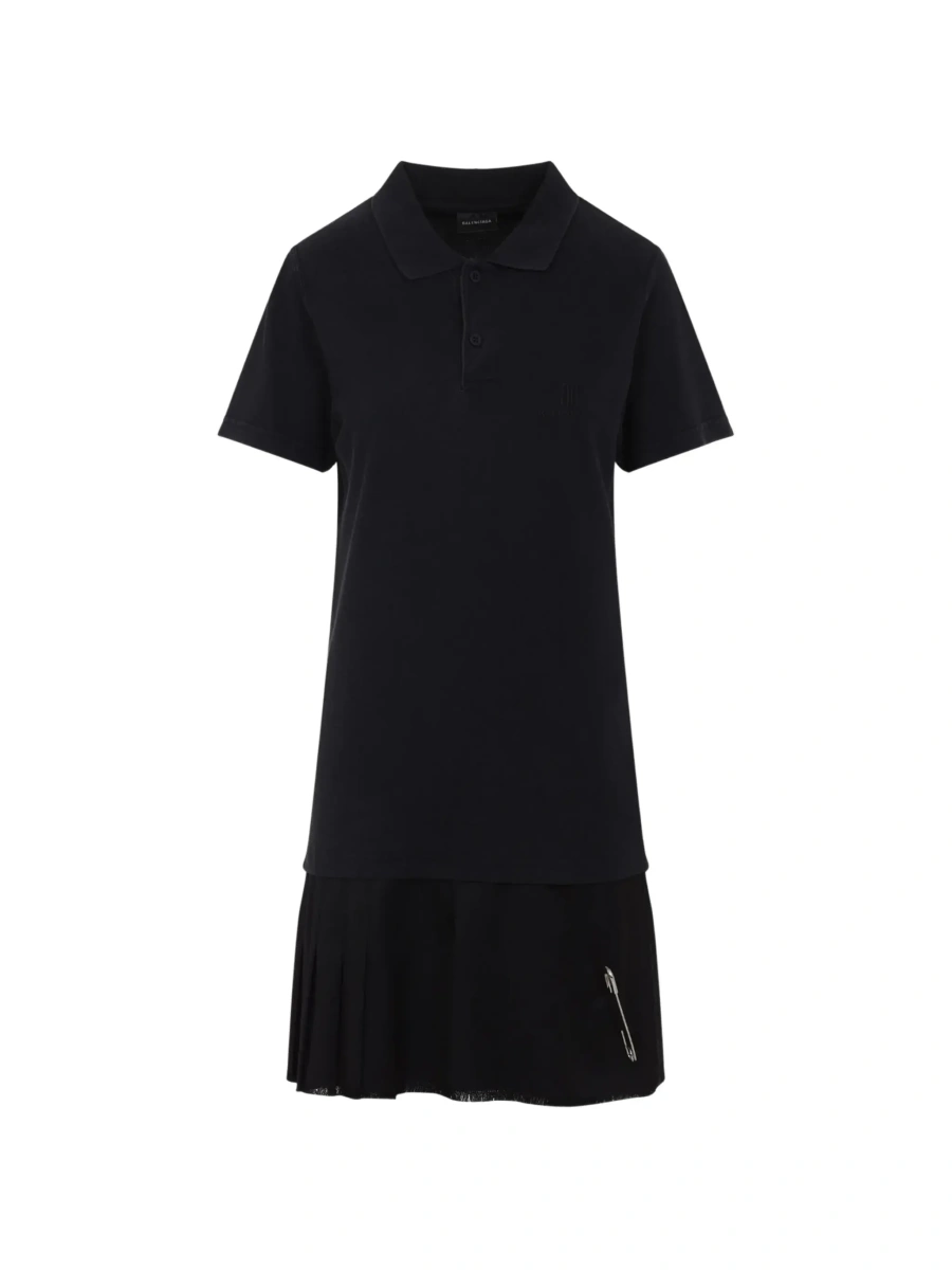 Tricou polo Balenciaga negru din bumbac - Img 7