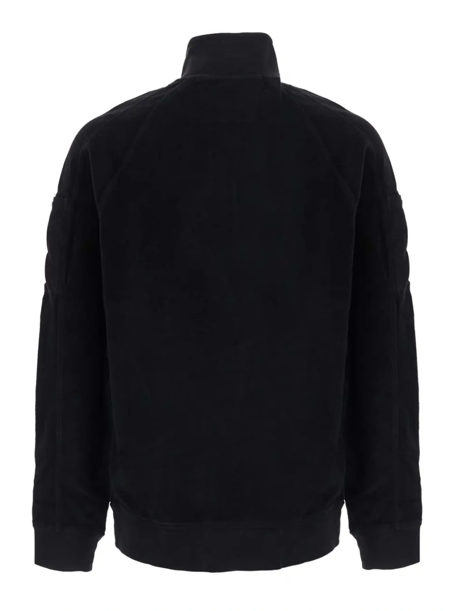Tricou polo C.P. Company negru din fleece - Img 2