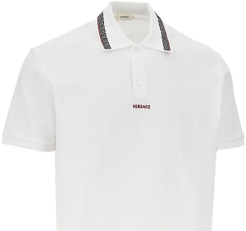 Tricou Polo Cotton polo shirt with Greca motif - Img 2