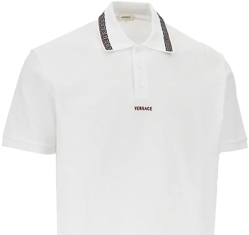 Tricou Polo Cotton polo shirt with Greca motif - Img 2