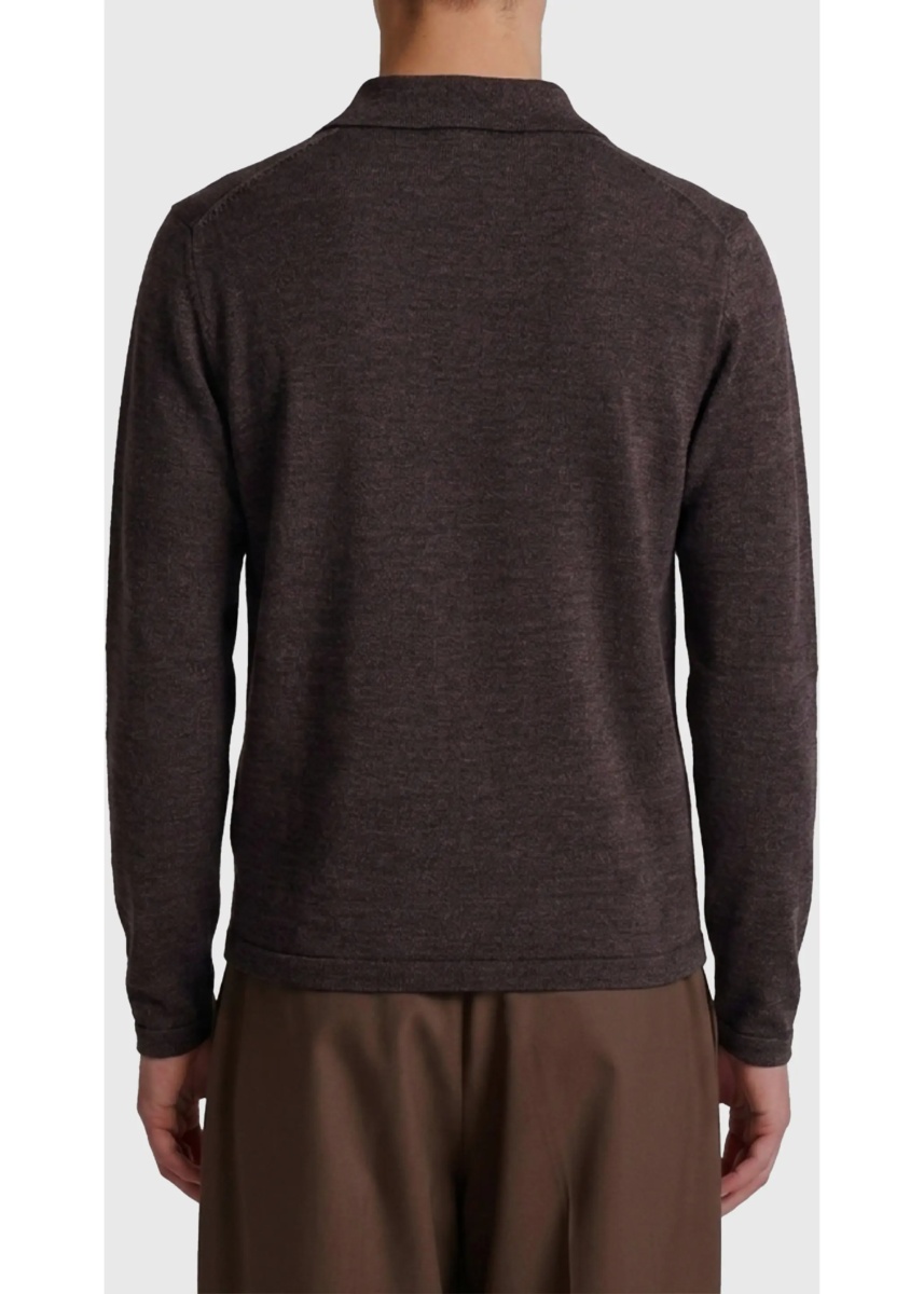 Tricou Polo Ecorce Mouliné Wool Long-Sleeve Polo - Img 2