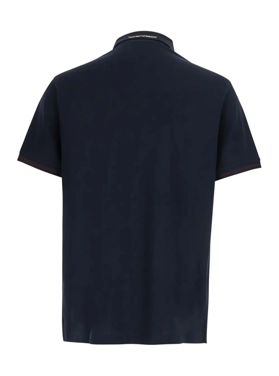Tricou polo Emporio Armani albastru din bumbac - Img 2