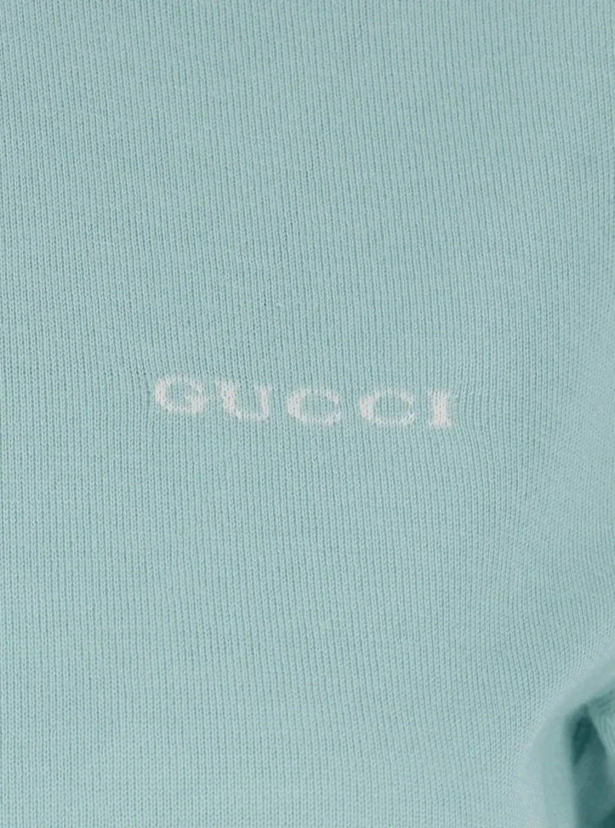 Tricou polo Gucci albastru din lana - Img 3