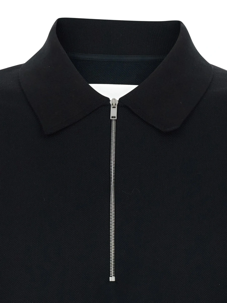 Tricou polo Jil Sander negru din bumbac - Img 5