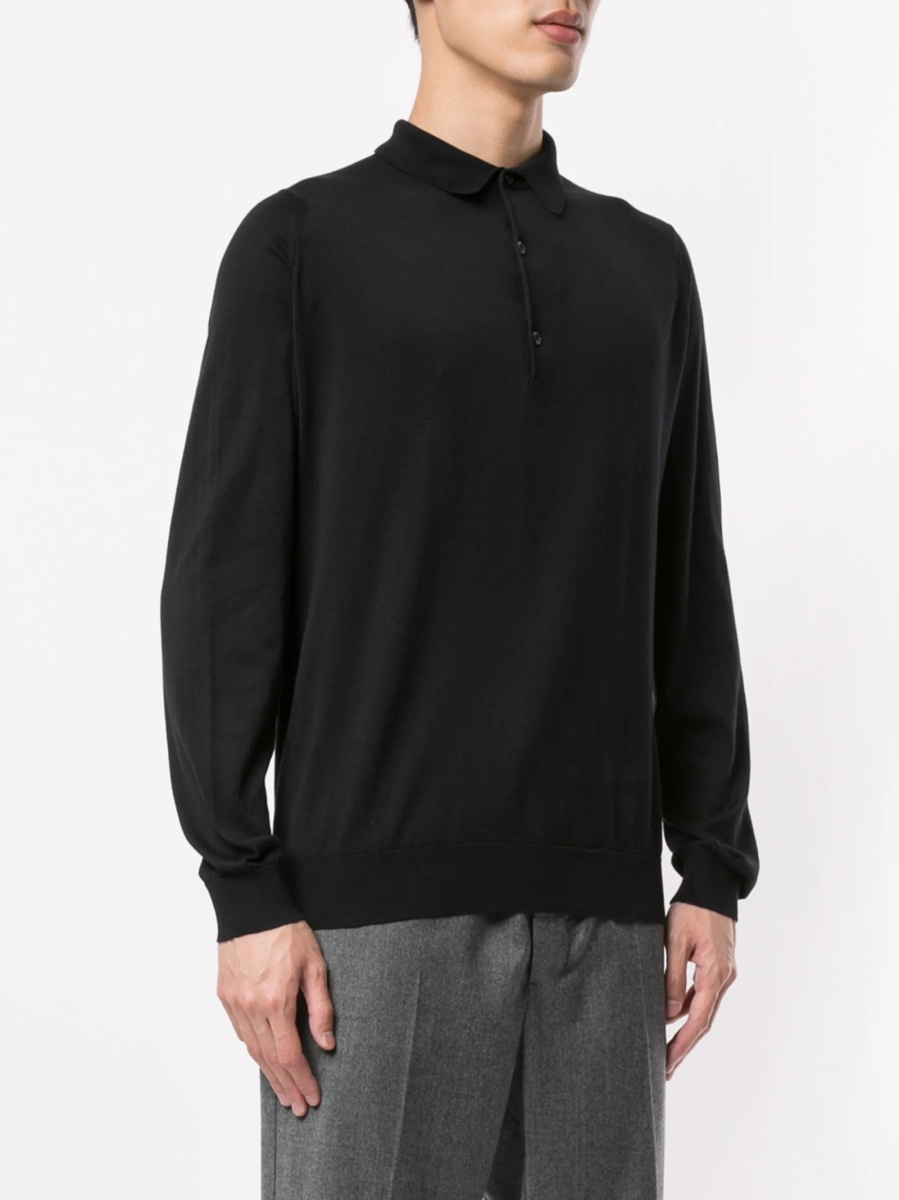 Tricou Polo John Smedley negru - Img 3