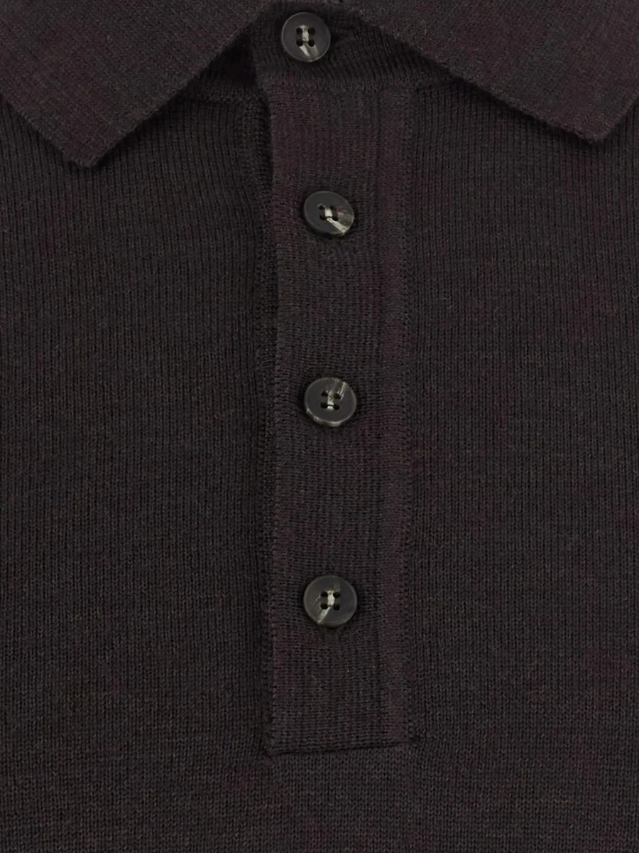 Tricou polo Kangra maro din lana merinos - Img 5