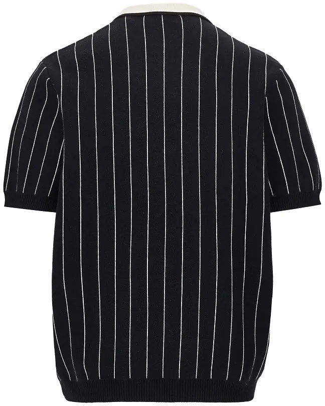 Tricou Polo Knitted polo shirt with striped motif - Img 3