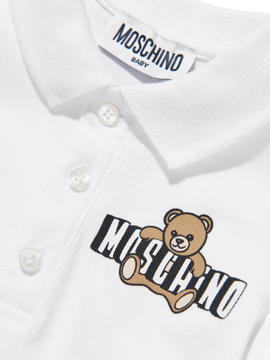 Tricou Polo Moschino alb - Img 3