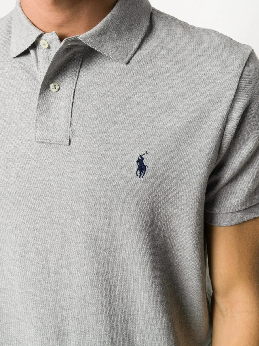 Tricou polo Ralph Lauren gri din bumbac - Img 7