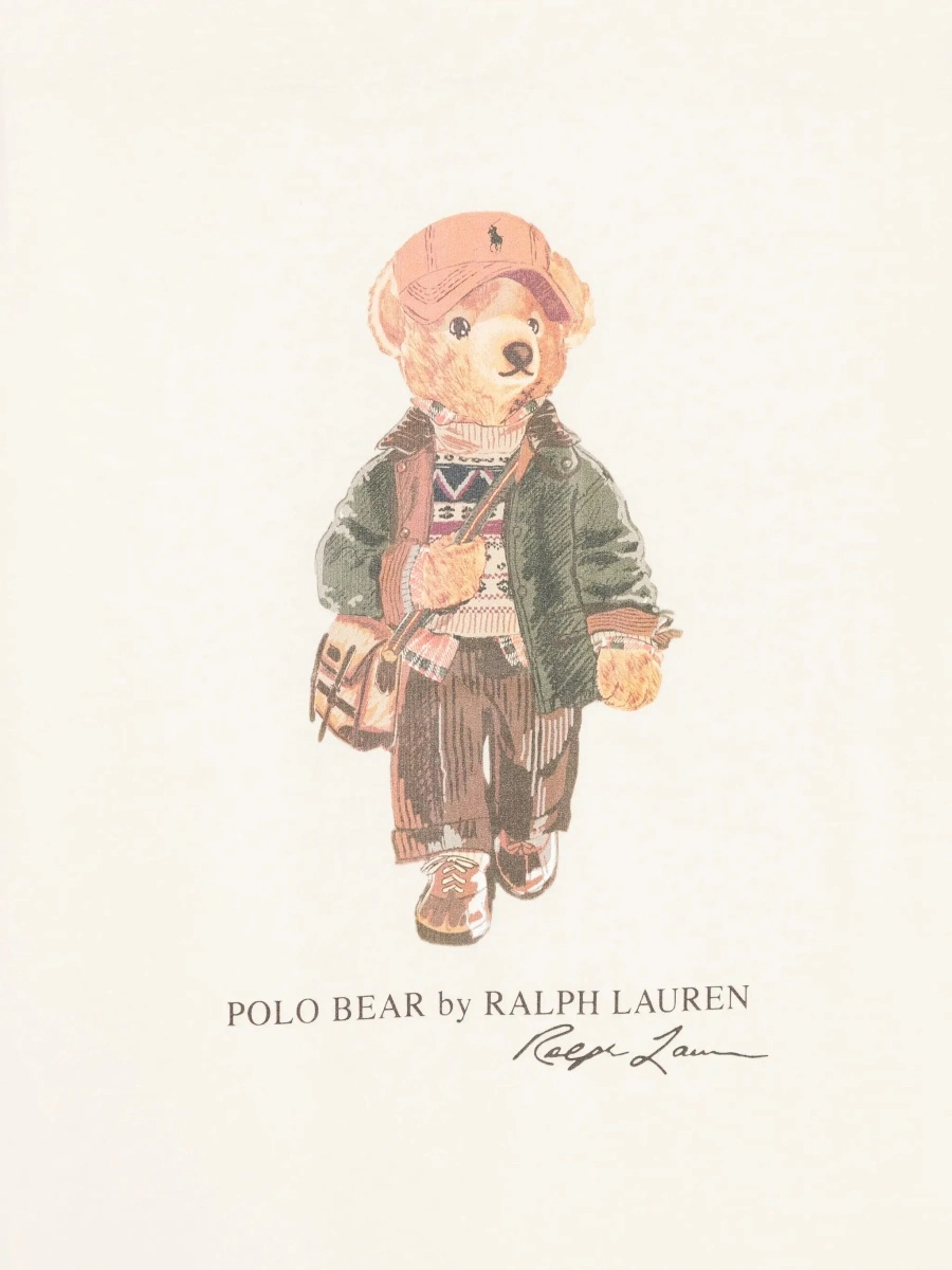 Tricou Polo Ralph Lauren 'Polo Bear' bej din bumbac - Img 5