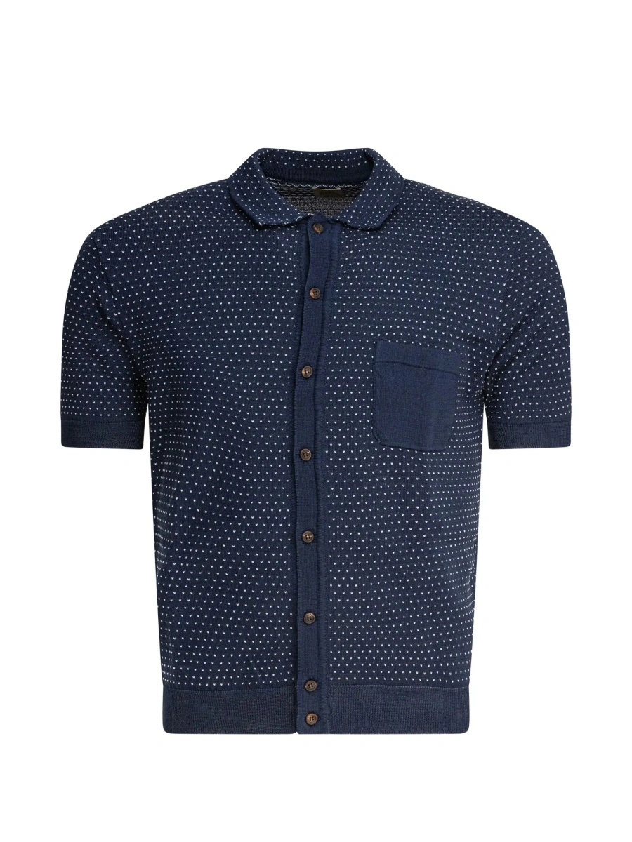 Tricou Polo Textured knit polo shirt buttons - Img 8