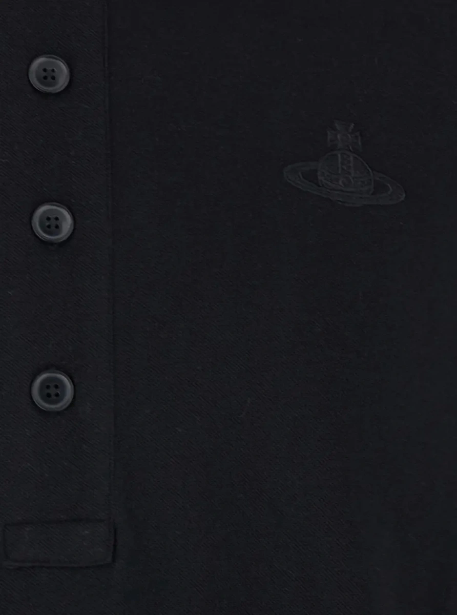 Tricou polo Vivienne Westwood negru din bumbac - Img 3