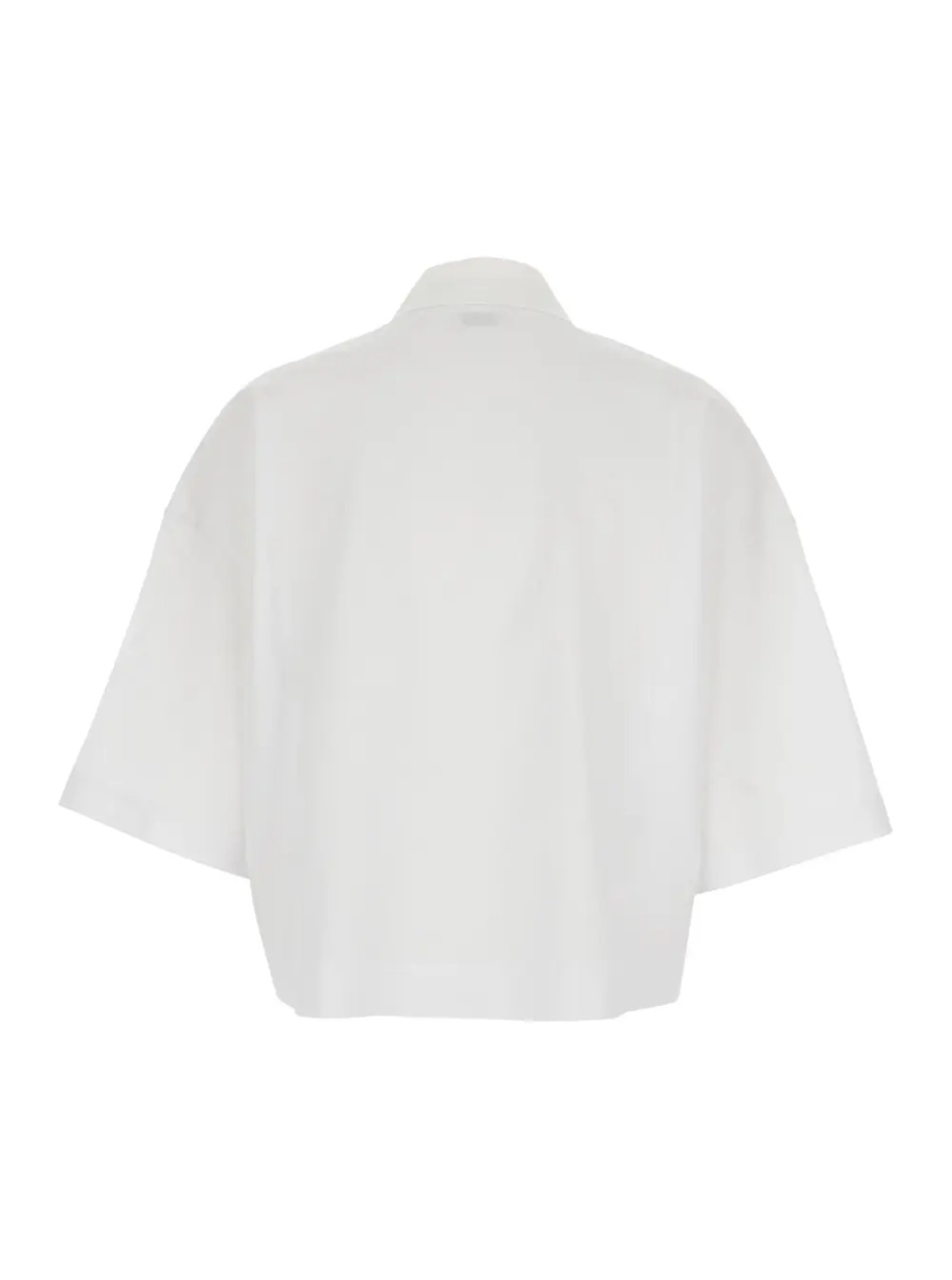 Tricou Polo White Polo with Front Logo Patch In Cotton for Women - Img 2