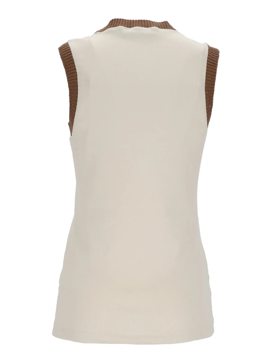Tricou RIBBED JERSEY TANK TOP WITH SEQUIN KNIT TRIM - Img 2