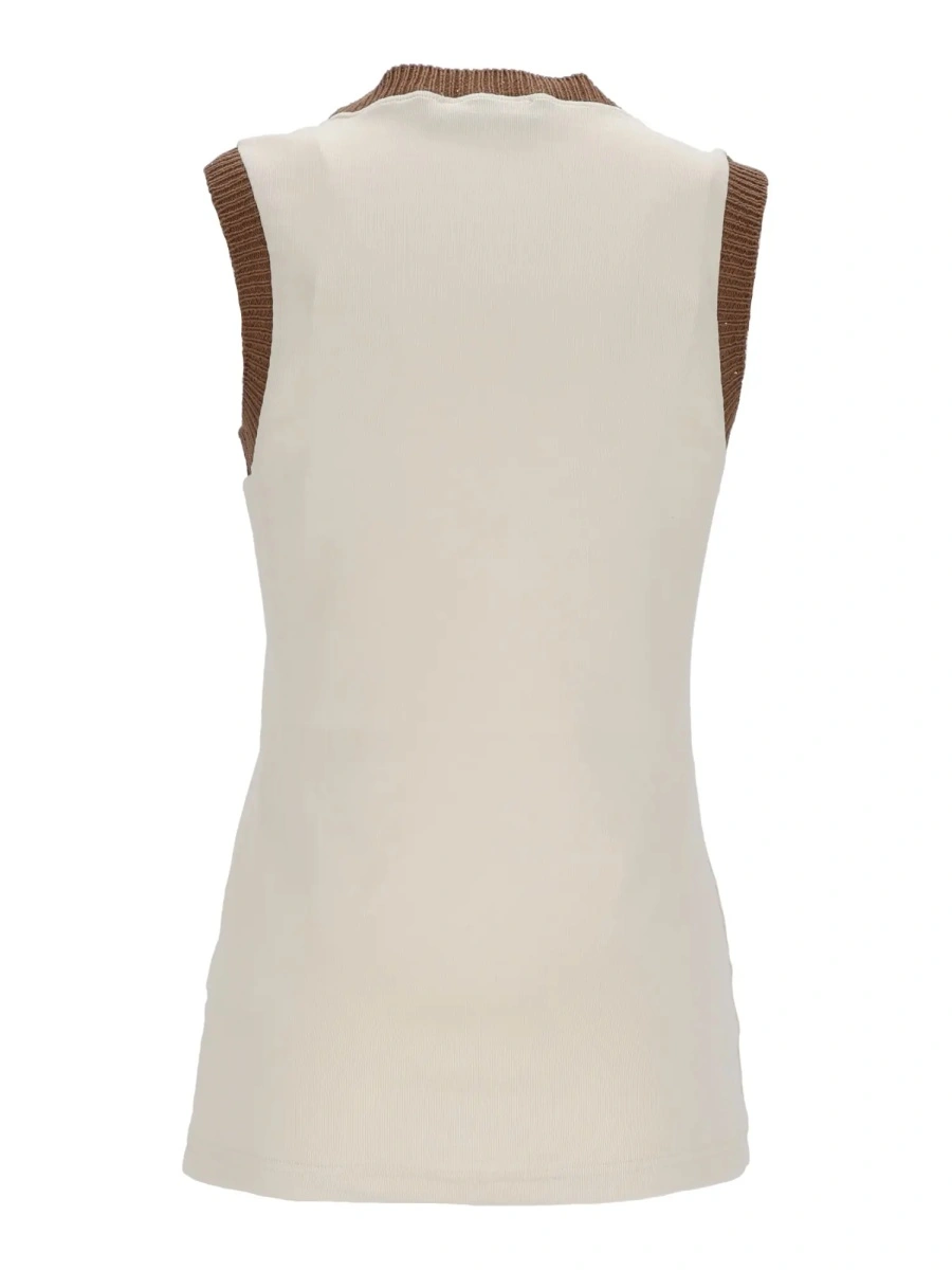 Tricou RIBBED JERSEY TANK TOP WITH SEQUIN KNIT TRIM - Img 2