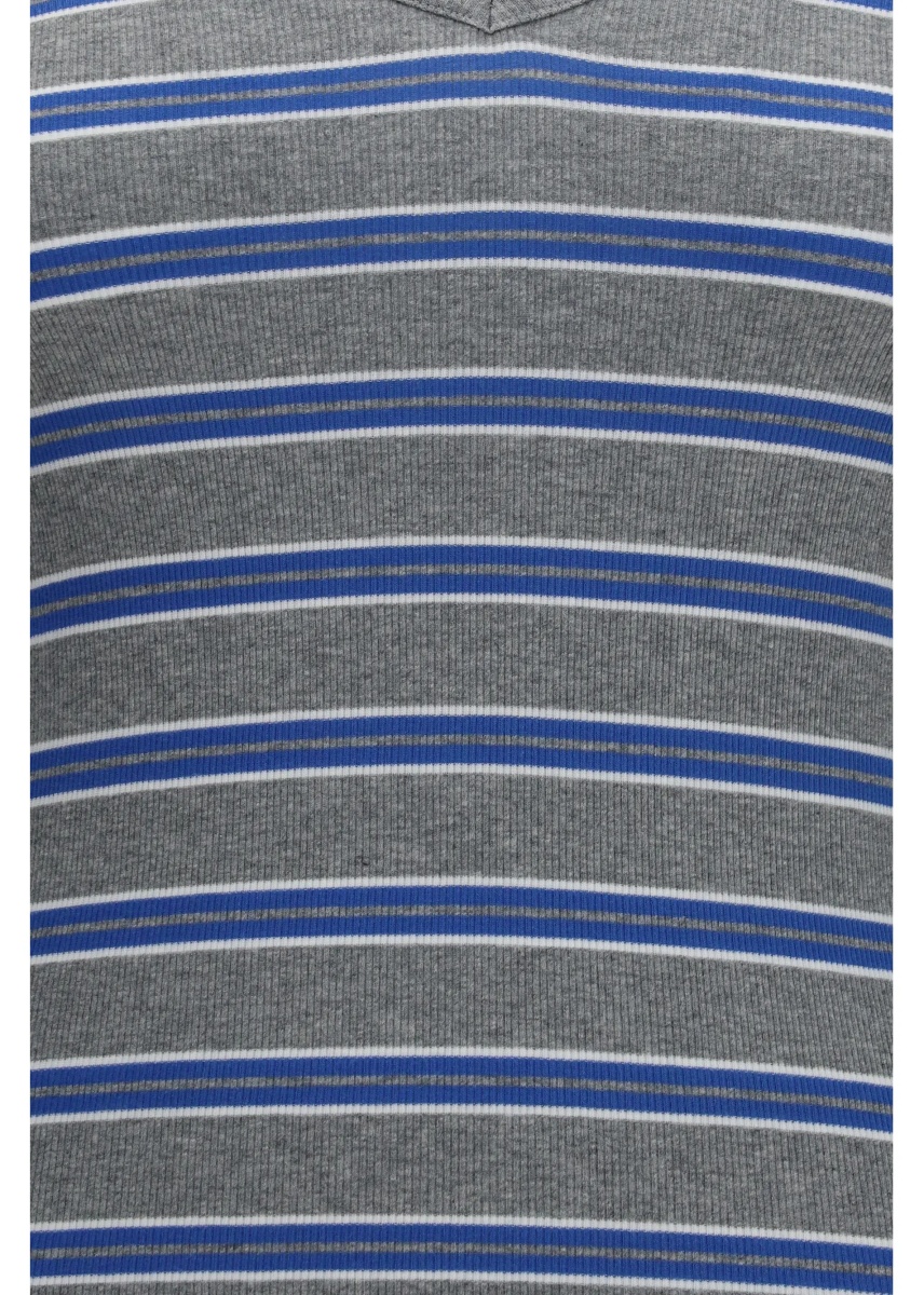 Tricou Ribbed V-neck long-sleeve T-shirt - Img 3