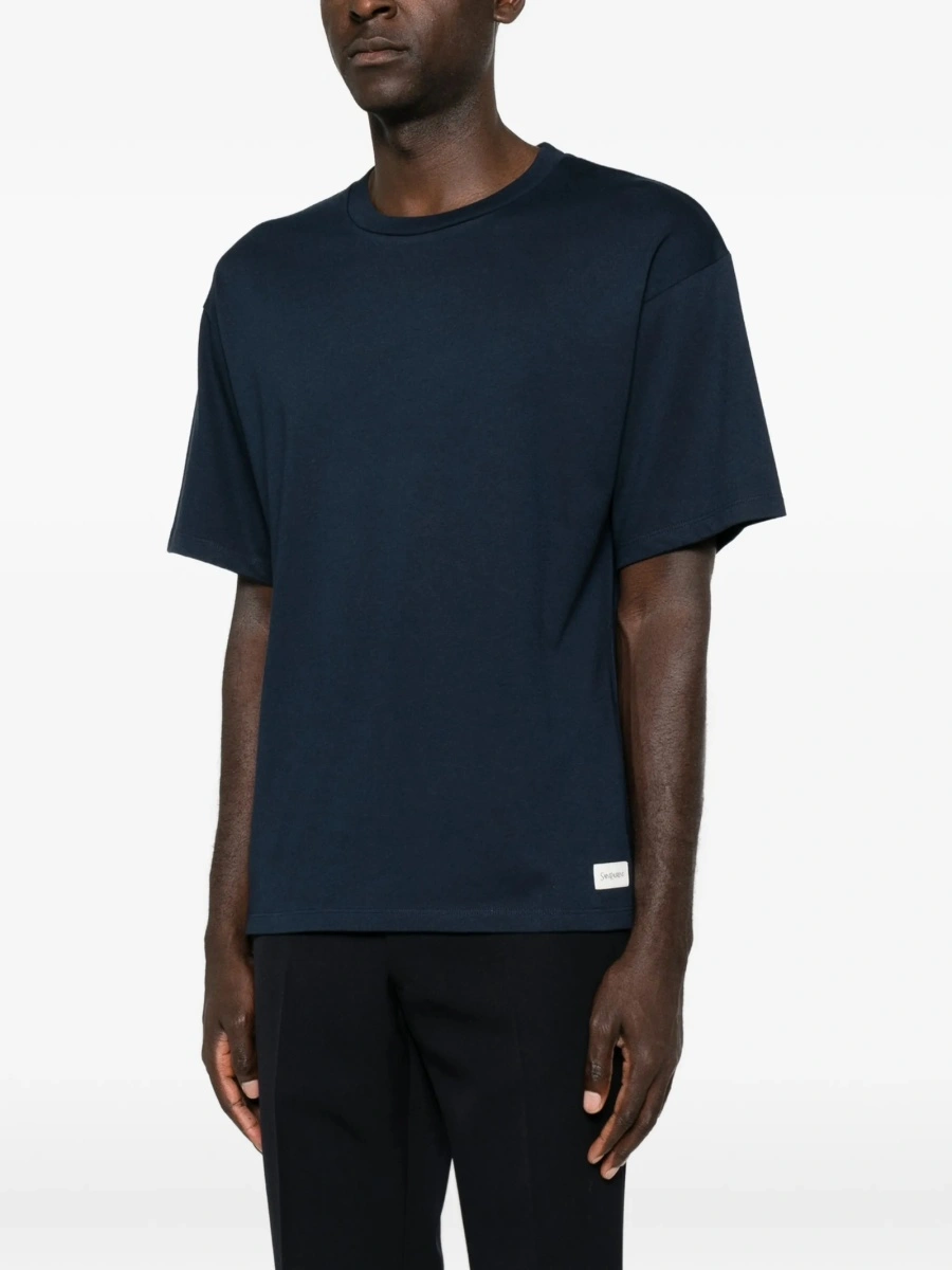 Tricou Saint Laurent albastru din modal si bumbac - Img 3