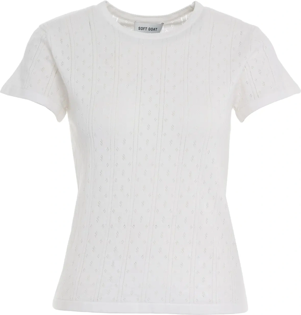 Tricou Soft Goat alb 'Pointelle' - Img 2