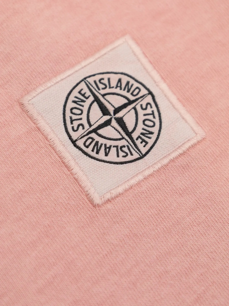Tricou Stone Island roz din bumbac - Img 6