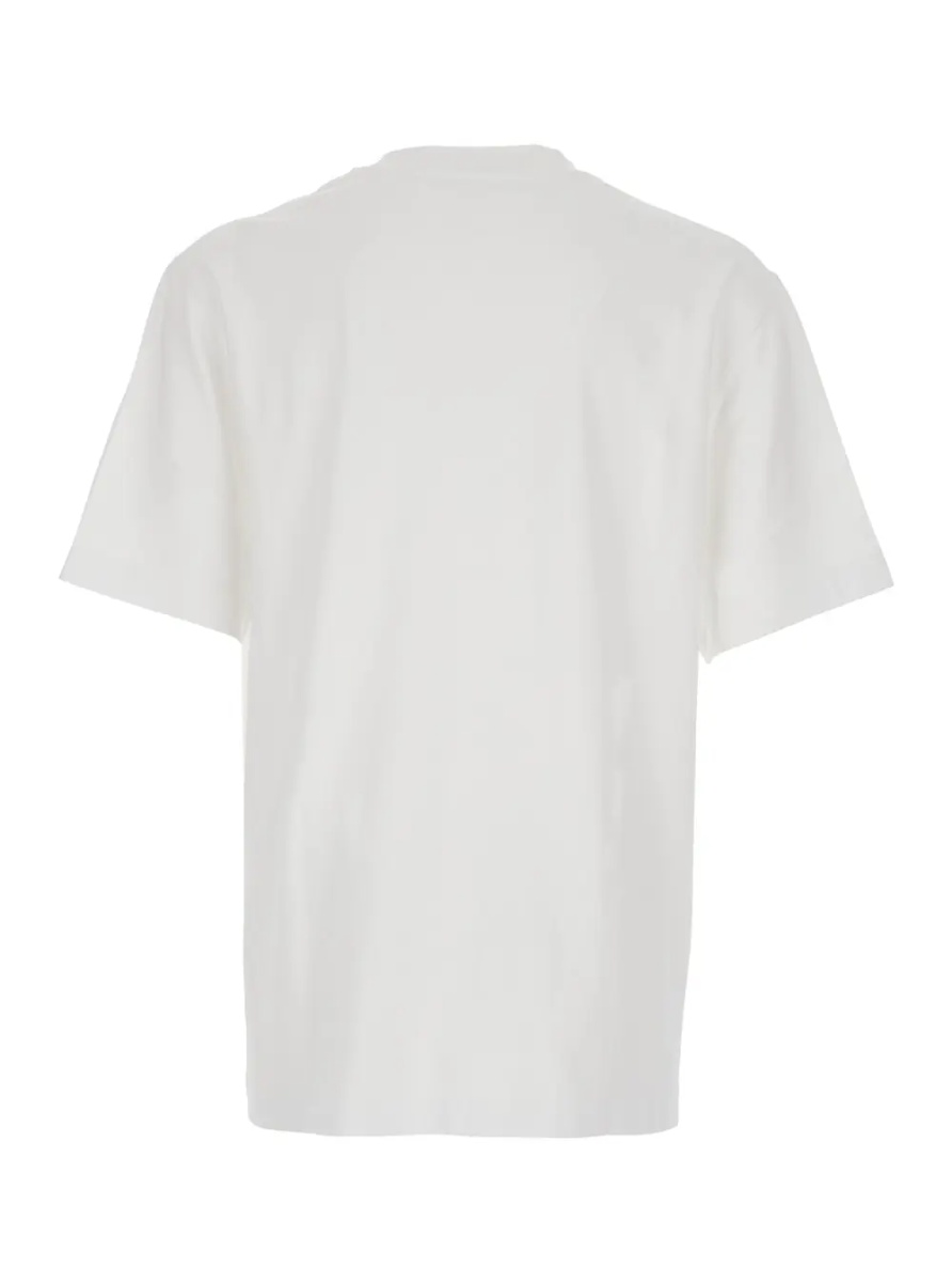 Tricou T-Shirt 'Le T-Shirt Gros Grain' Crew Neck with Logo Patch on the Front in White Cotton for Men - Img 2
