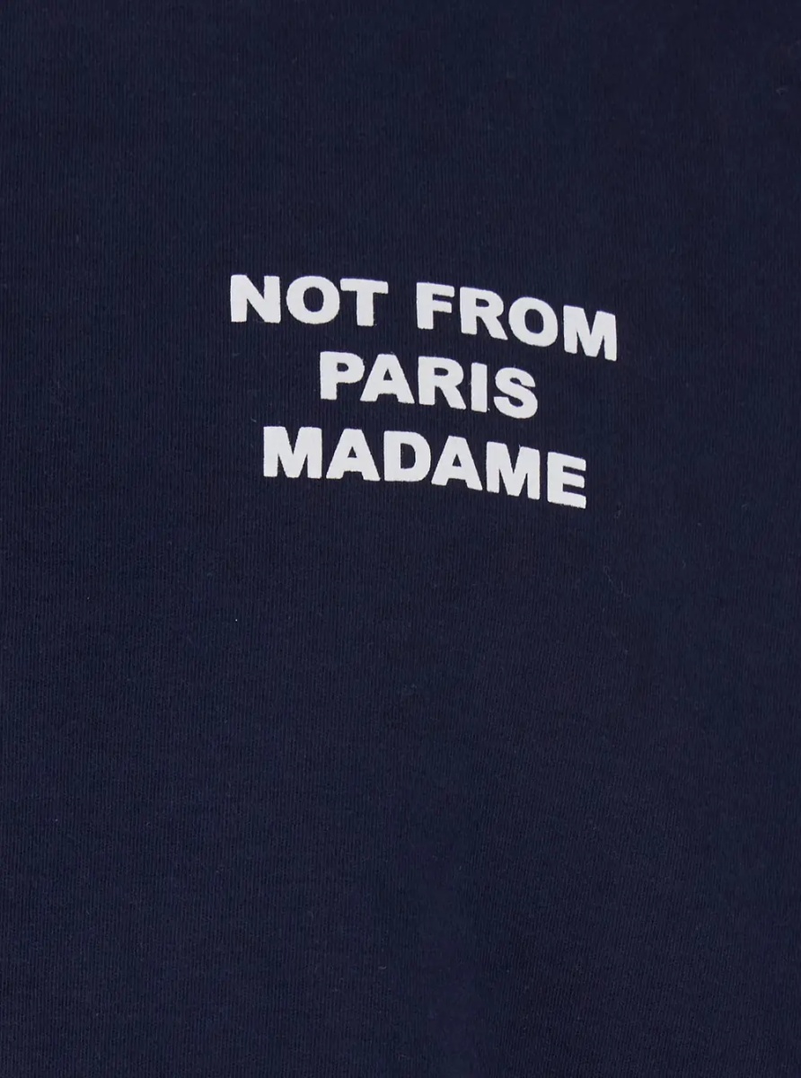 Tricou T-Shirt 'Le T-Shirt Slogan' Crew Neck with Slogan Print on Front and Back in Blue Cotton for Men - Img 3