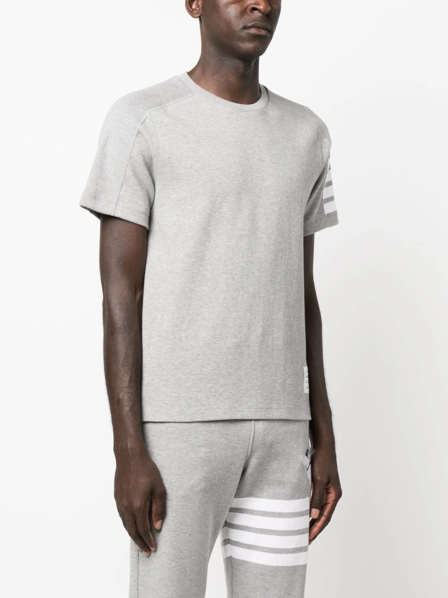 Tricou Thom Browne gri din bumbac - Img 3