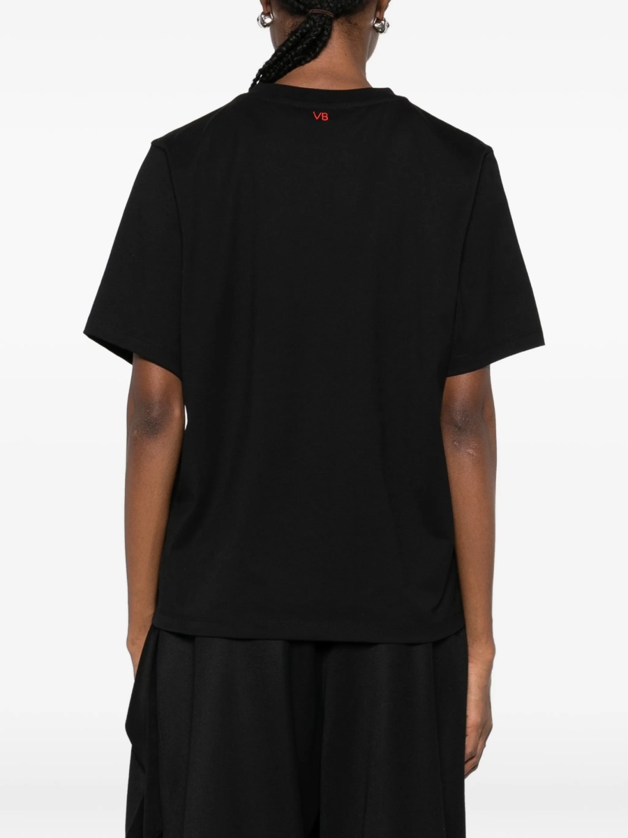Tricou Victoria Beckham negru din bumbac organic - Img 4