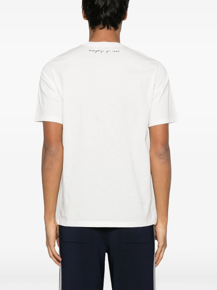 Tricou WALES BONNER alb din bumbac organic - Img 3