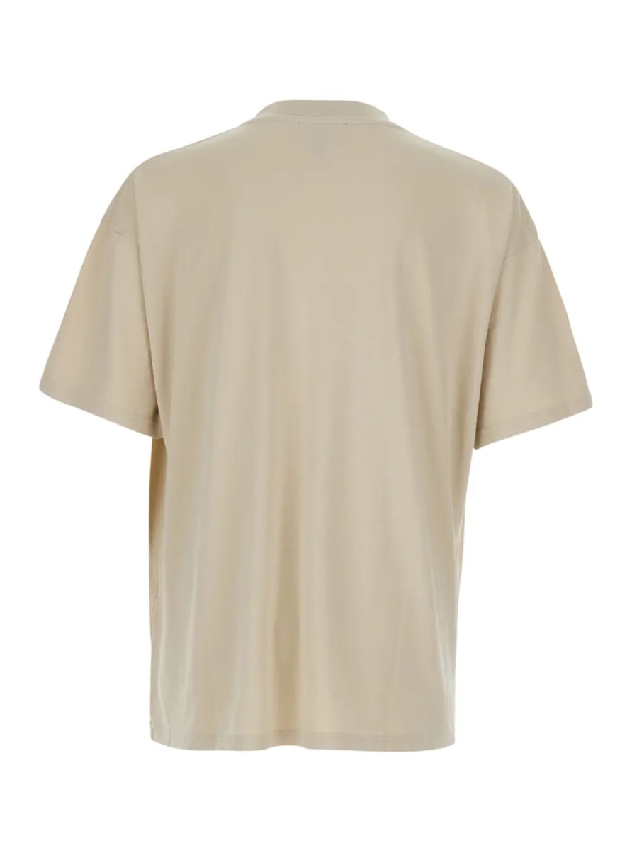 Tricou White Crew neck T-shirt with large print on the front in cotton for men - Img 2