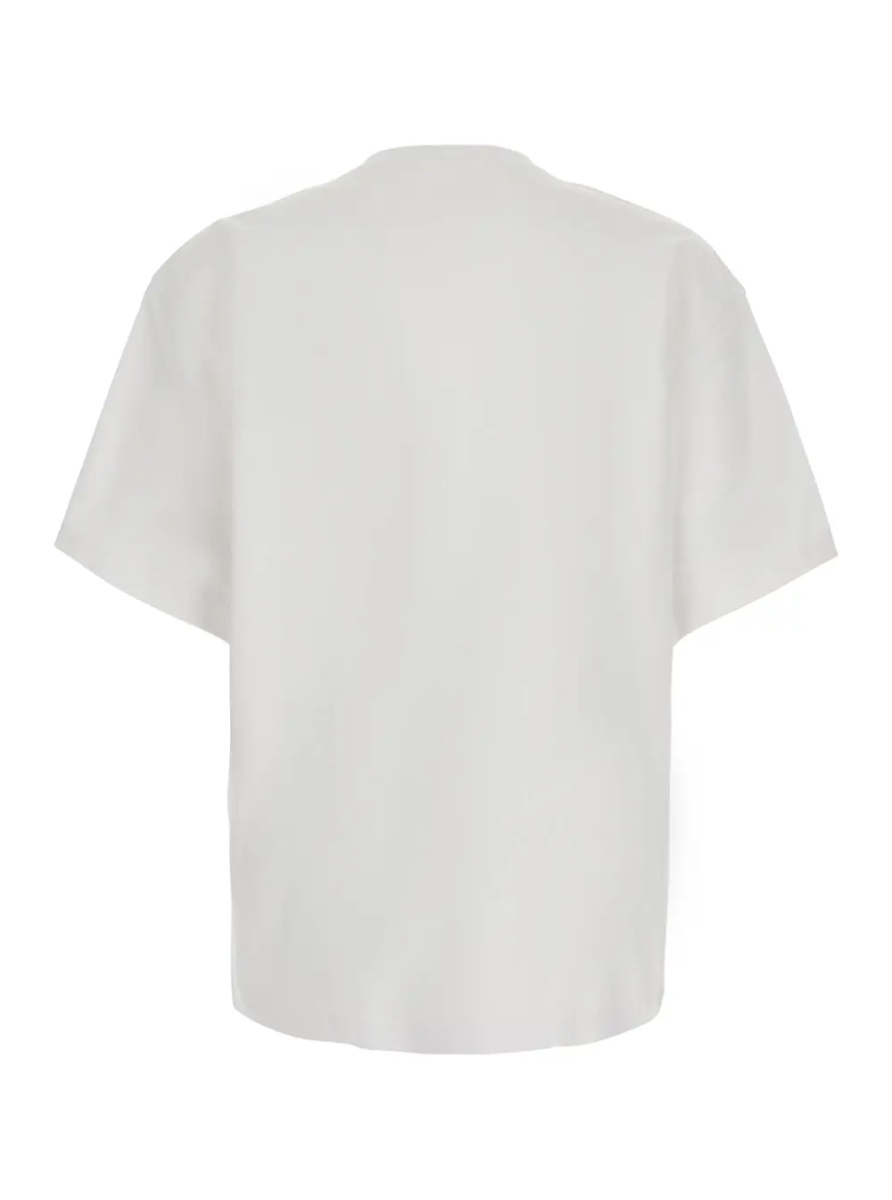 Tricou White Round neck T-shirt with Logo lettering on the front in cotton for men - Img 2
