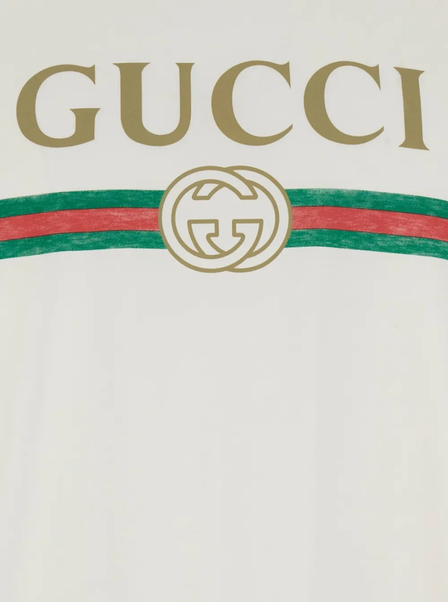 Tricou White T-Shirt 'LOGO FAKE' with Logo Print on the Front in Cotton for Women - Img 3