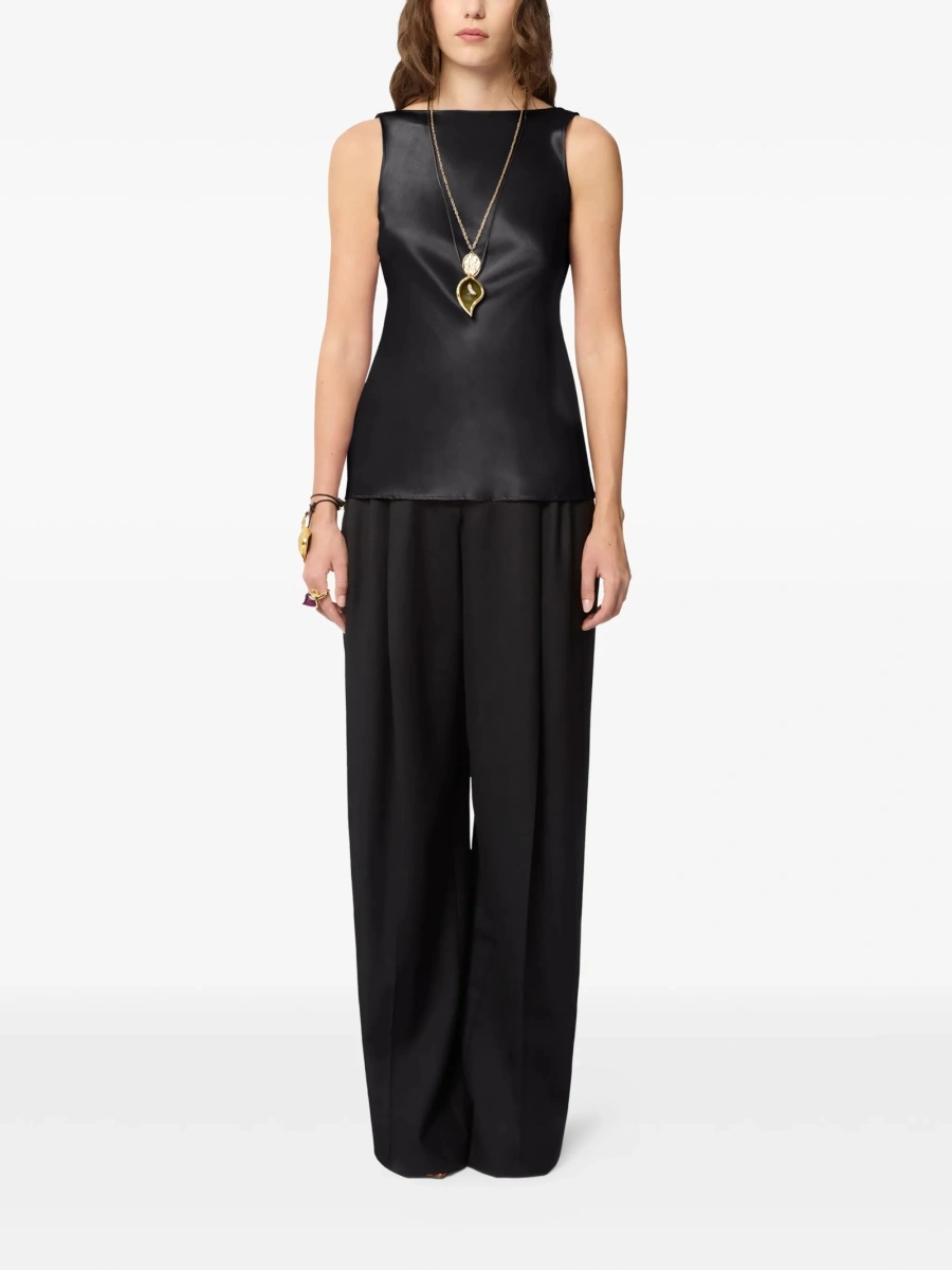 Vesta Nina Ricci neagra din material textil si matase - Img 2